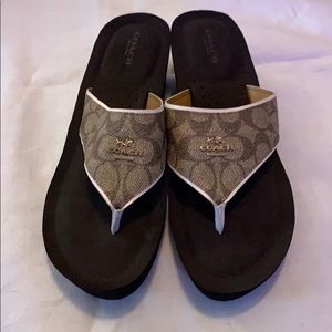 Coach wedge flip flops